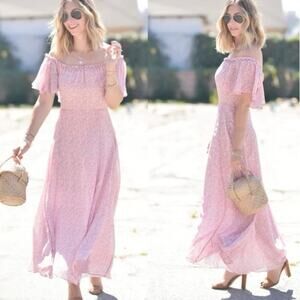 LOVESHACKFANCY Floral Silk Maxi Dress Whimsigoth Western Romantic Fairy XS 2